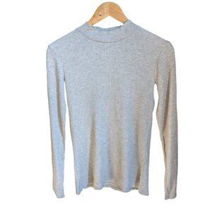 Simons Light Grey Ribbed Turtleneck Women Size Medium